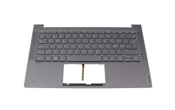 Keyboard incl. topcase ND (nordic) grey/grey with backlight original suitable for Lenovo Yoga Slim 7-14ARE05 (82A2)