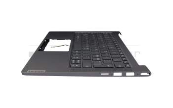 Keyboard incl. topcase ND (nordic) grey/grey with backlight original suitable for Lenovo Yoga Slim 7-14ARE05 (82A2)