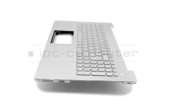Keyboard incl. topcase PO (portuguese) silver/silver with backlight original suitable for Asus N550LF
