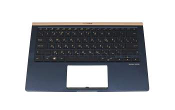 Keyboard incl. topcase RU (russian) black/blue with backlight original suitable for Asus ZenBook 14 UX433FA