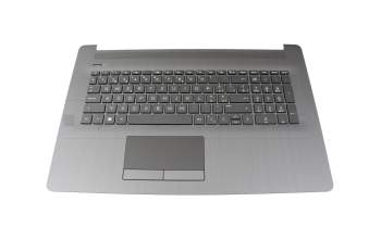 Keyboard incl. topcase SF (swiss-french) black/black (with TP/DVD, “black brushed” surface texture) original suitable for HP 17-ca1000