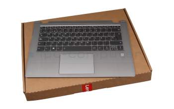 Keyboard incl. topcase SP (spanish) grey/silver with backlight original suitable for Lenovo Flex 6-14IKB (81EM)