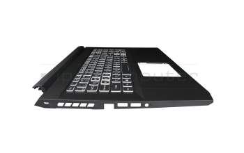 Keyboard incl. topcase UA (ukrainian) black/white/black with backlight original suitable for Acer Nitro 5 AN517-41