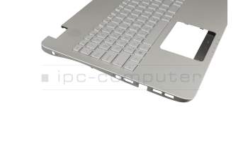 Keyboard incl. topcase UA (ukrainian) silver/silver with backlight original suitable for Asus N551JW