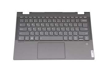 Keyboard incl. topcase UAE (emirati) grey/grey with backlight original suitable for Lenovo Yoga C640-13IML (81UE)