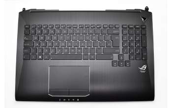Keyboard incl. topcase UK (english) black/black with backlight original suitable for Asus ROG G750JS
