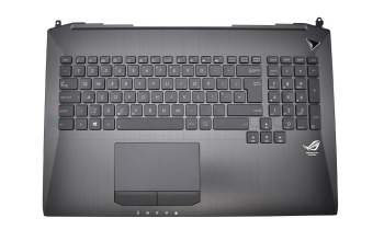Keyboard incl. topcase UK (english) black/black with backlight original suitable for Asus ROG G750JW