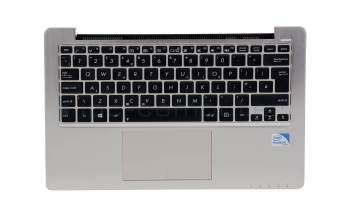 Keyboard incl. topcase UK (english) black/silver original suitable for Asus VivoBook Q200E