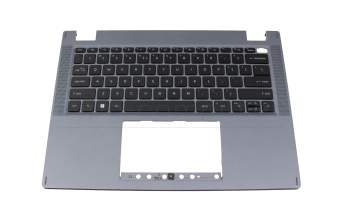 Keyboard incl. topcase US (english) black/blue with backlight original suitable for Acer TravelMate Spin P4 (P414RN-41)