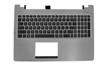 Keyboard incl. topcase US (english) black/silver original suitable for Asus A56CM