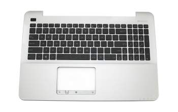 Keyboard incl. topcase US (english) black/silver original suitable for Asus R556LF
