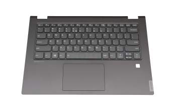 Keyboard incl. topcase US (english) grey/grey with backlight US International original suitable for Lenovo IdeaPad C340-14API (81N6)