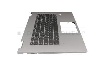 Keyboard incl. topcase grey/silver with backlight original suitable for Lenovo Yoga 720-15IKB (80X7)
