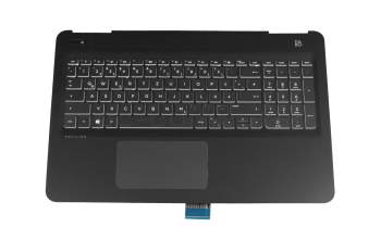 L03595-041 original HP keyboard incl. topcase DE (german) black/black