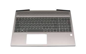 L25111-041 original HP keyboard incl. topcase DE (german) grey/grey with backlight