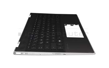 L53795-041 original HP keyboard incl. topcase DE (german) black/black with backlight