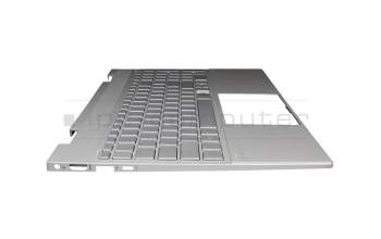 L97270-041 original HP keyboard incl. topcase DE (german) silver/silver with backlight (UMA)