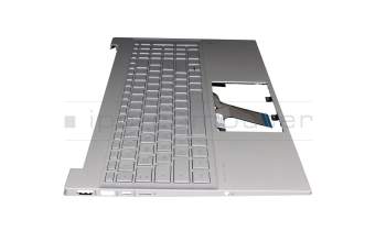 M14598-041 original HP keyboard incl. topcase DE (german) silver/silver with backlight