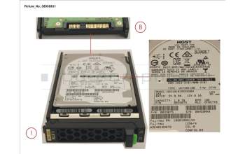 Fujitsu HD SAS 12G 1.8TB 10K 512E HOT PL 2.5\' EP for Fujitsu PrimeQuest 3800E2