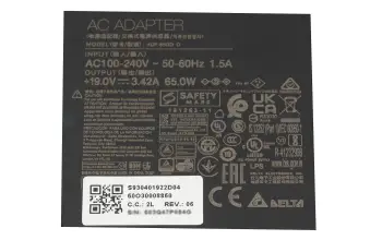 MSI Modern 14 B11SB/B11SBW (MS-14D2) original AC-adapter 65.0 Watt small