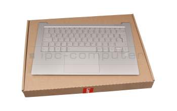 NBX0001Q110 0A original Lenovo keyboard incl. topcase DE (german) silver/silver with backlight