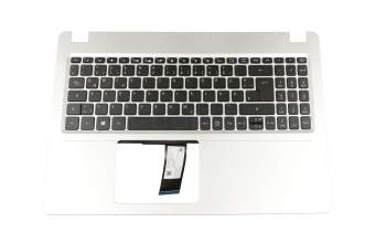 NKI15130EE original Acer keyboard incl. topcase DE (german) black/silver with backlight