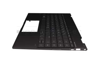 NSK-XBDBW original HP keyboard incl. topcase DE (german) dark grey/grey with backlight