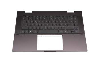 NSK-XY0BW GR original HP keyboard incl. topcase DE (german) black/black with backlight