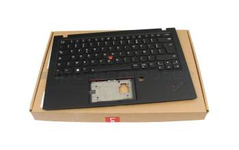 PK131L11B16 original Lenovo keyboard incl. topcase FR (french) black/black with backlight and mouse-stick