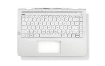PK1322R2B10 original HP keyboard incl. topcase DE (german) silver/silver with backlight