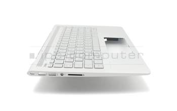 PK1322R2B10 original HP keyboard incl. topcase DE (german) silver/silver with backlight