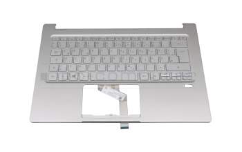 PK132WG1C13 original Acer keyboard incl. topcase DE (german) silver/silver with backlight