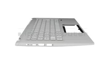 PK1334G1E14 original Acer keyboard incl. topcase CH (swiss) silver/silver with backlight
