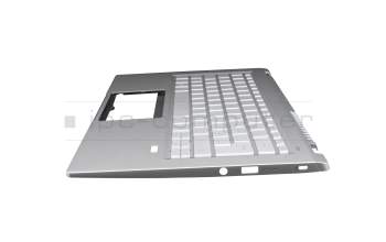 PK1334G1G13 original Acer keyboard incl. topcase DE (german) silver/silver with backlight
