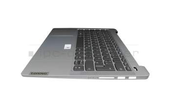 PK37B012R00 original Lenovo keyboard incl. topcase DE (german) grey/silver with backlight