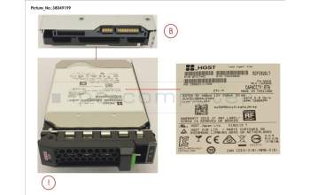 Fujitsu S26361-F3904-L800 HD SATA 6G 8TB 7.2K 512E HOT PL 3.5\' BC
