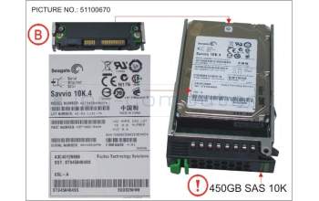Fujitsu S26361-F4482-L145 HD SAS 6G 450GB 10K HOT PL 2.5\' EP 600