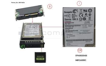 Fujitsu S26361-F4482-L160 HD SAS 6G 600GB 10K HOT PL 2.5\' EP 600