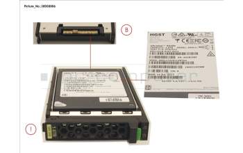Fujitsu SSD SAS 12G 1.6TB MIXED-USE 2.5\' H-P EP for Fujitsu PrimeQuest 3800E2