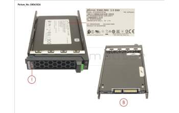 Fujitsu SSD SATA 6G RI 3.84TB IN SFF SLIM for Fujitsu Primergy RX4770 M6
