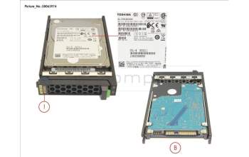 Fujitsu HD SED SAS 12G 300GB 10K SFF 512N HP EP for Fujitsu Primergy RX4770 M6