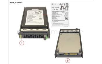 Fujitsu SSD SAS 12G MU 1.6TB IN SFF SLIM for Fujitsu Primergy RX4770 M6
