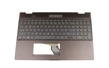 SG-90500-XDA original HP keyboard incl. topcase DE (german) anthracite/grey with backlight