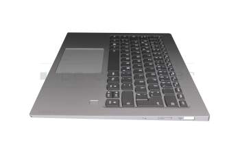 SM10N19275 original Lenovo keyboard incl. topcase DE (german) grey/silver with backlight