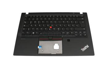 SN20W19570 original Lenovo keyboard incl. topcase DE (german) black/black with backlight and mouse-stick