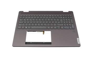 SN21B40858 original Lenovo keyboard incl. topcase DE (german) grey/grey with backlight