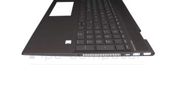 T20041900009 original HP keyboard incl. topcase DE (german) grey/anthracite with backlight