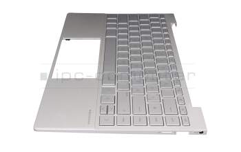 TH13BA Keyboard incl. topcase DE (german) silver/silver with backlight