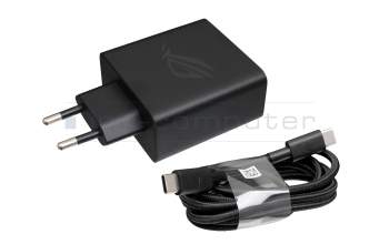 USB-C AC-adapter 65 Watt EU wallplug small incl. USB-C to USB-C Cable original incl. charging cable for Asus ROG Phone 5 (ZS673KS) Fan