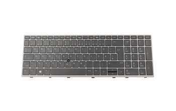 V162826FK2 original HP keyboard DE (german) black/grey with backlight and mouse-stick (SureView)